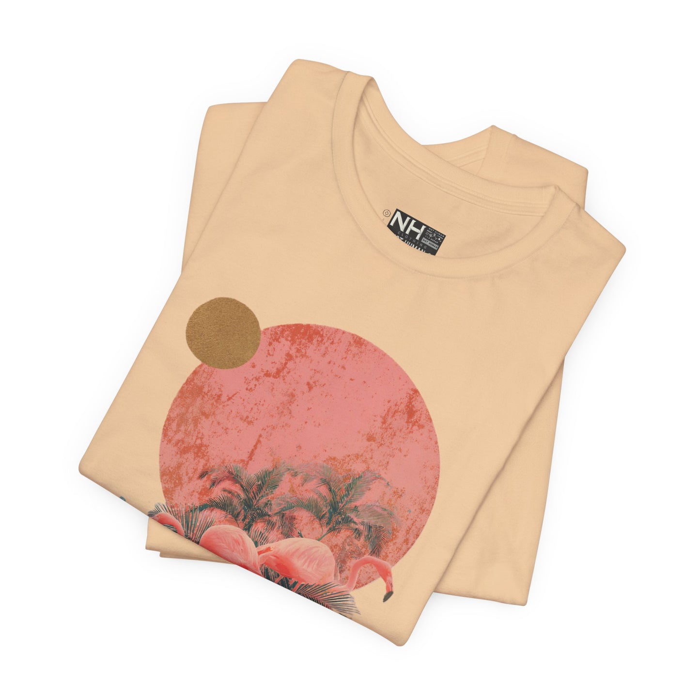Flamingos in Paradise - Fitted Unisex Jersey Short Sleeve Tee