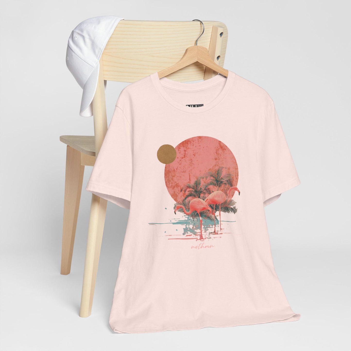 Flamingos in Paradise - Fitted Unisex Jersey Short Sleeve Tee
