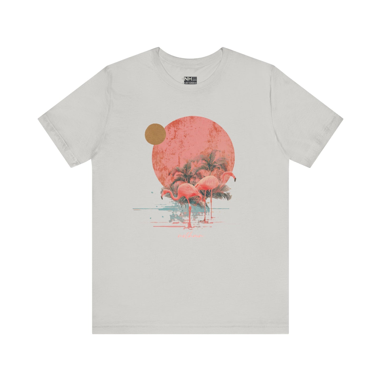 Flamingos in Paradise - Fitted Unisex Jersey Short Sleeve Tee