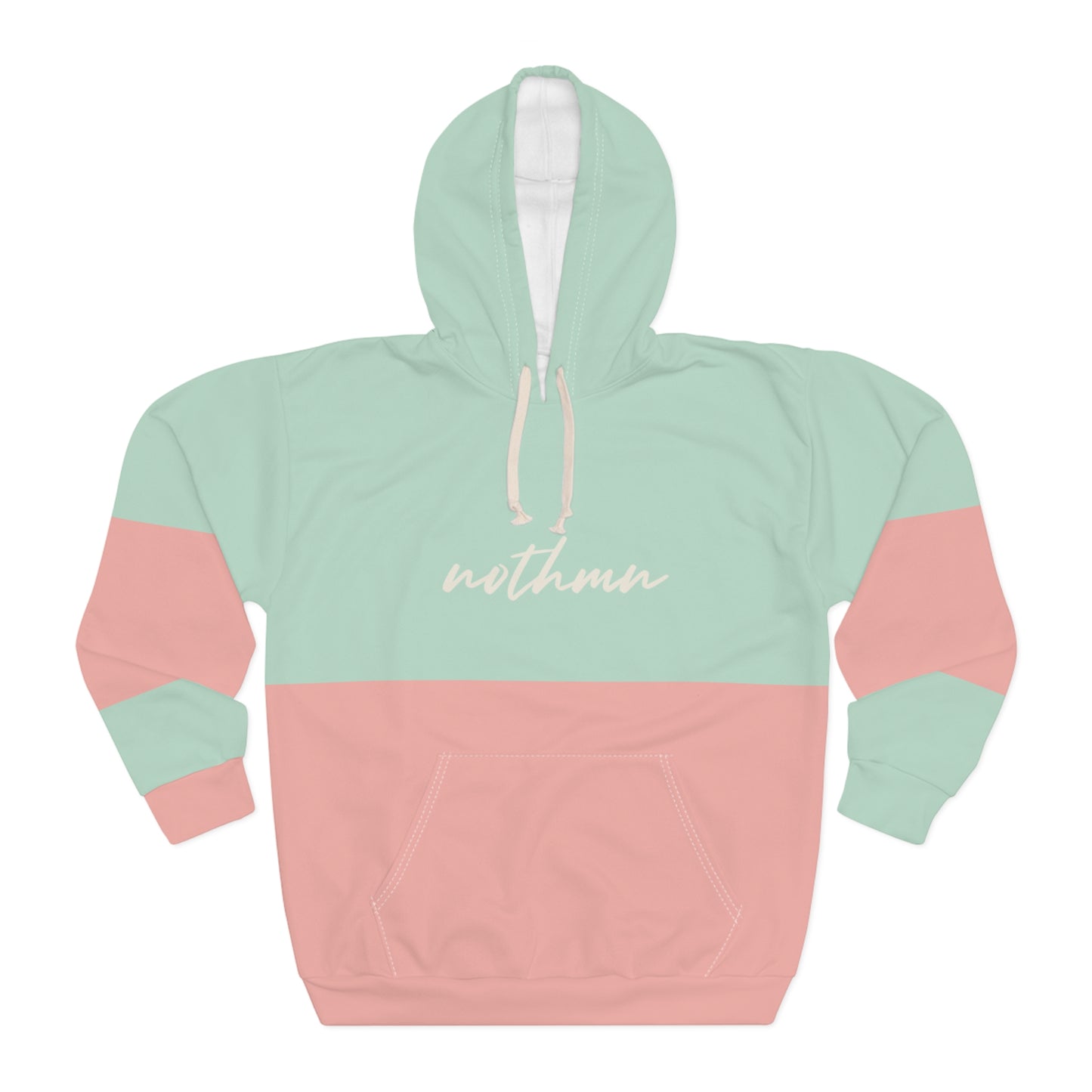NH Pnk/Mnt Color block Ladies Pullover Hoodie
