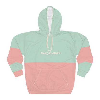 NH Pnk/Mnt Color block Ladies Pullover Hoodie