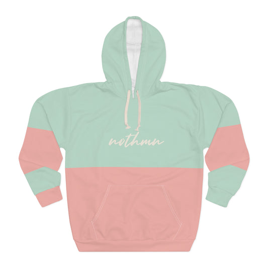 NH Pnk/Mnt Color block Ladies Pullover Hoodie