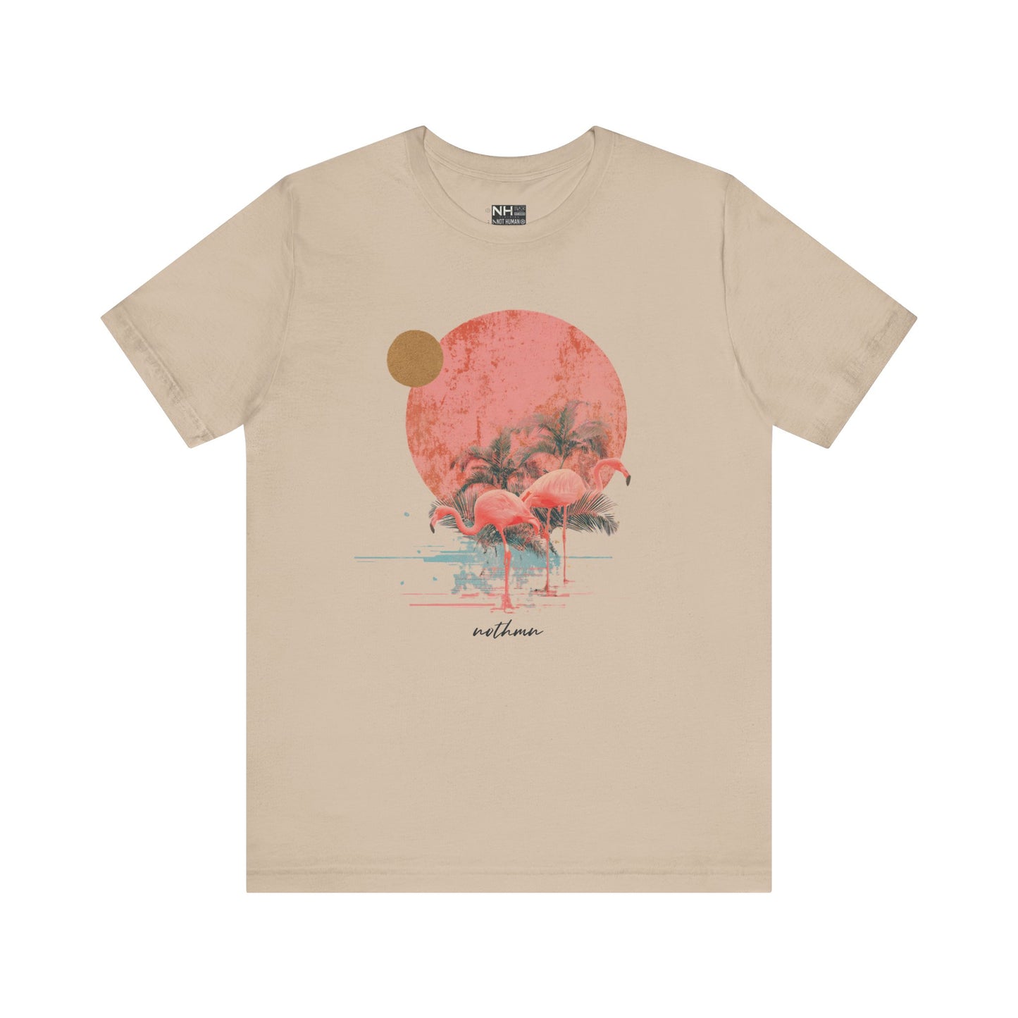 Flamingos in Paradise - Fitted Unisex Jersey Short Sleeve Tee