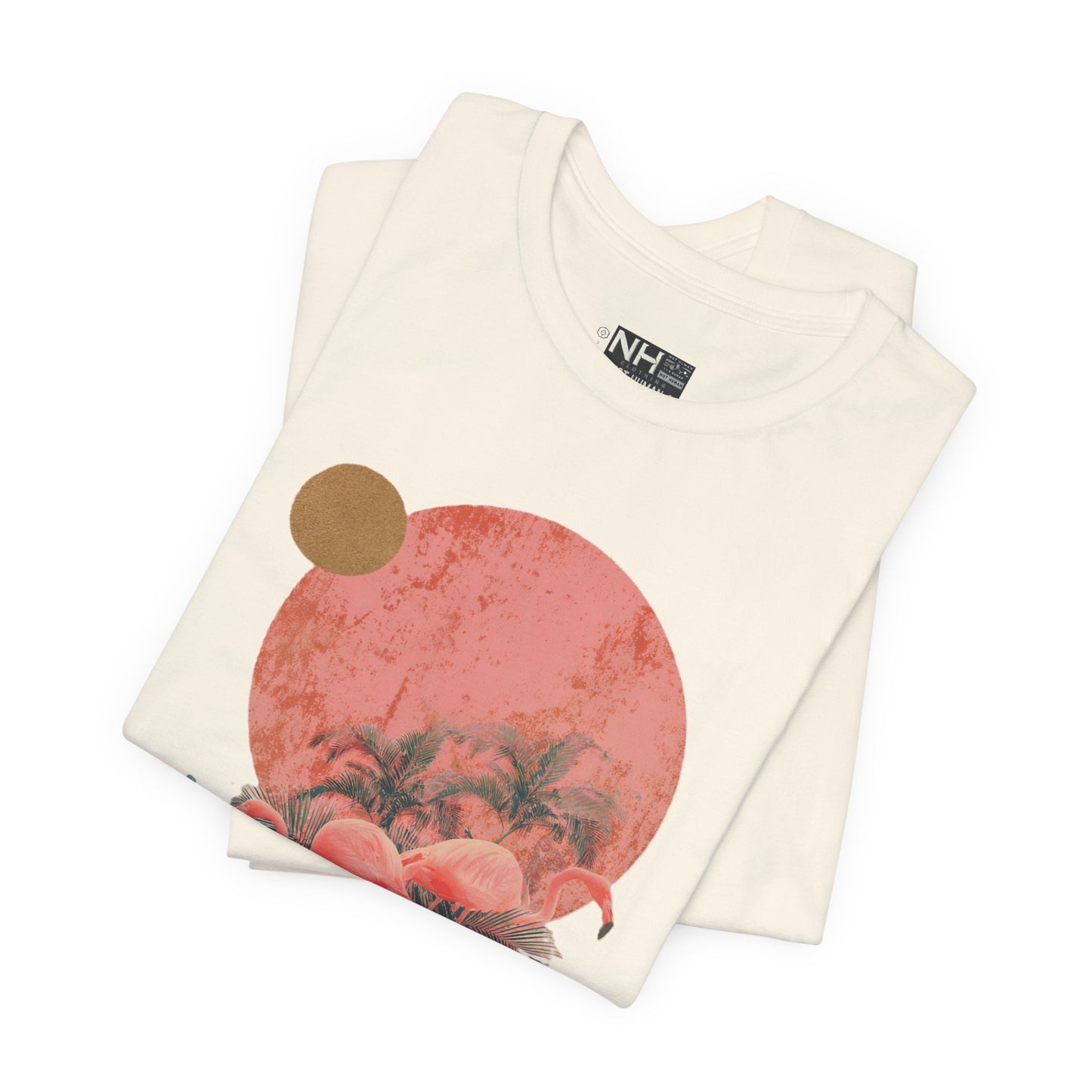 Flamingos in Paradise - Fitted Unisex Jersey Short Sleeve Tee