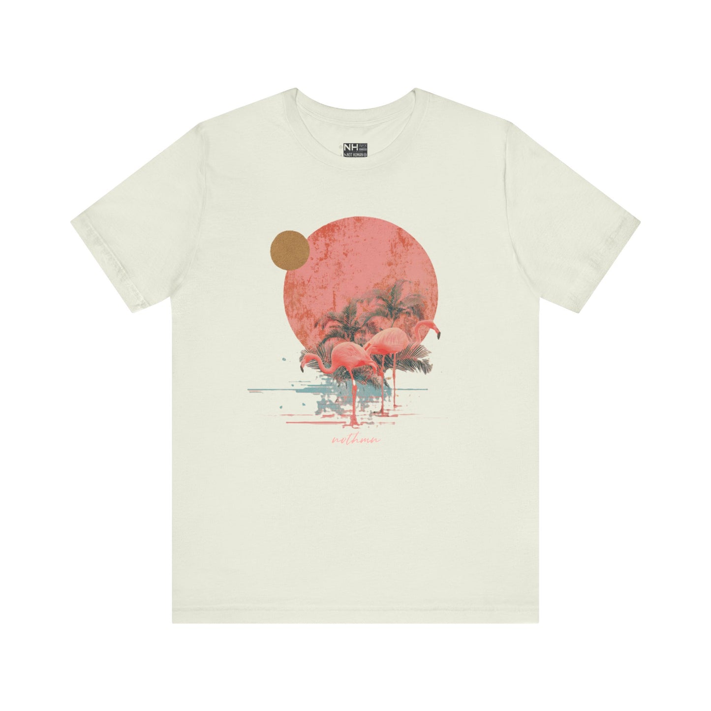 Flamingos in Paradise - Fitted Unisex Jersey Short Sleeve Tee