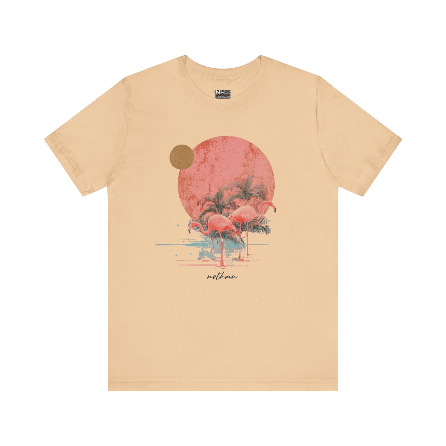 Flamingos in Paradise - Fitted Unisex Jersey Short Sleeve Tee