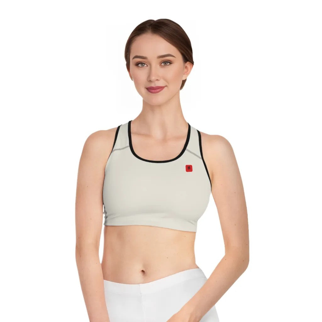 Vanilla Milkshake/Red Stylish Sports Bra for Comfort and Performance