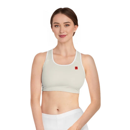 Vanilla Milkshake/Red Stylish Sports Bra for Comfort and Performance