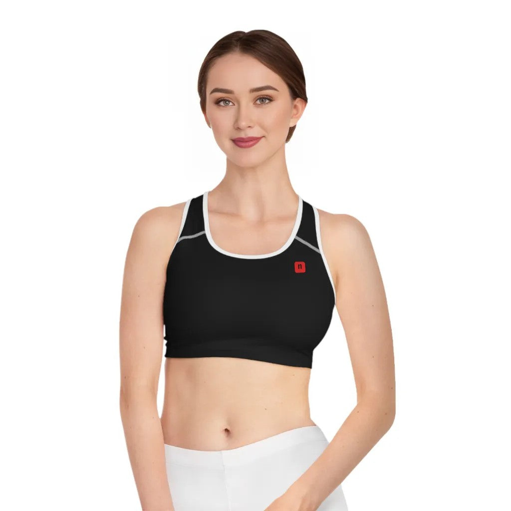 Black/Red Stylish Sports Bra for Comfort and Performance