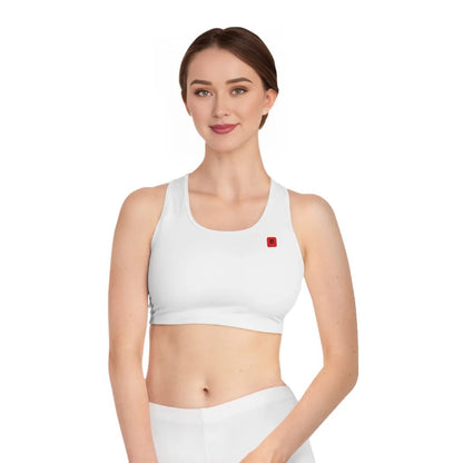 White/Red Stylish Sports Bra for Comfort and Performance