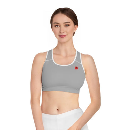 Grey /Red Stylish Sports Bra for Comfort and Performance