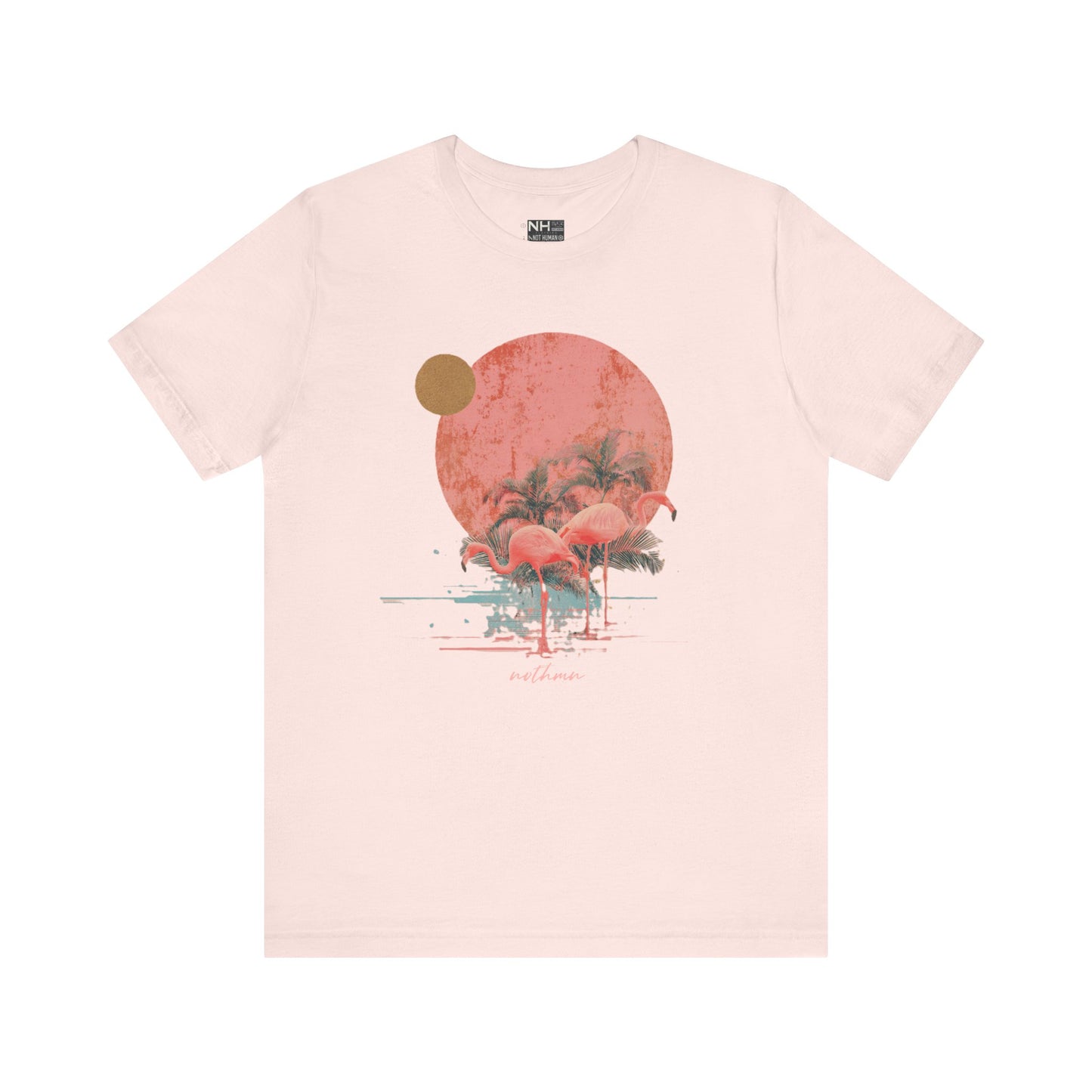Flamingos in Paradise - Fitted Unisex Jersey Short Sleeve Tee