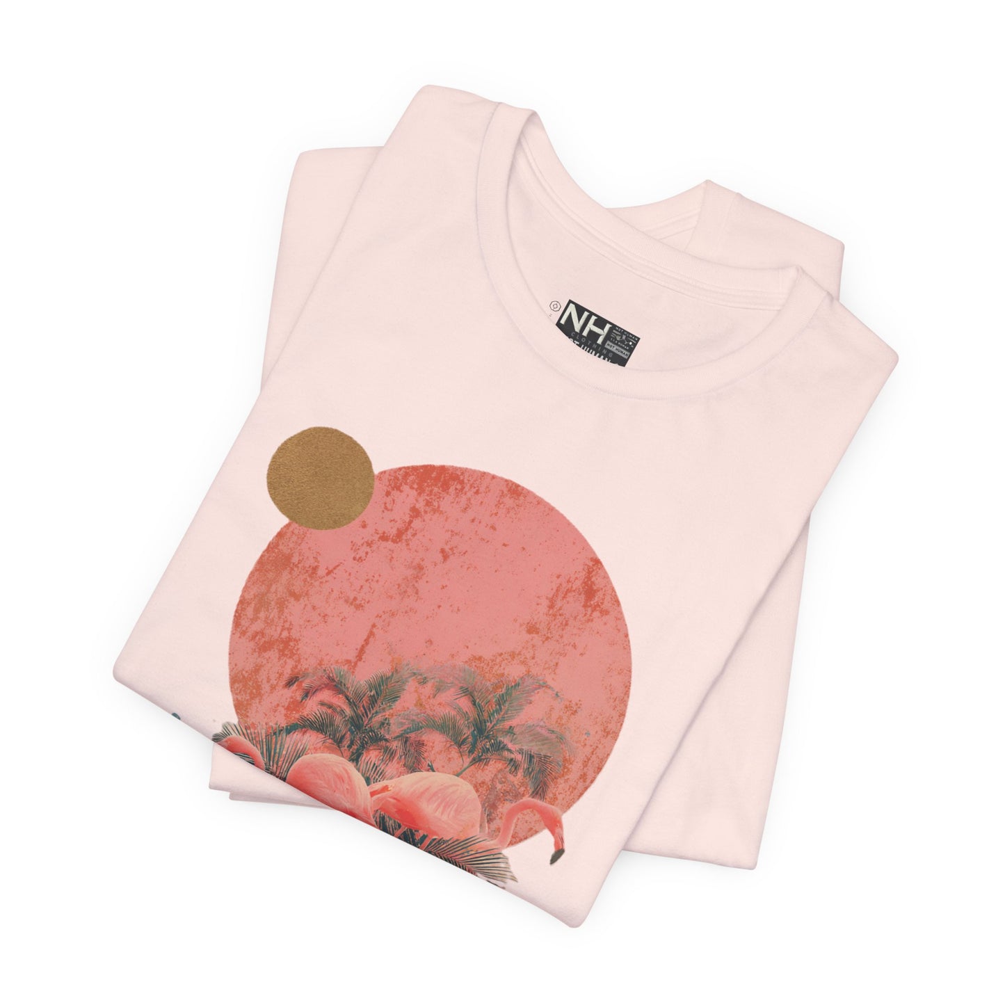 Flamingos in Paradise - Fitted Unisex Jersey Short Sleeve Tee