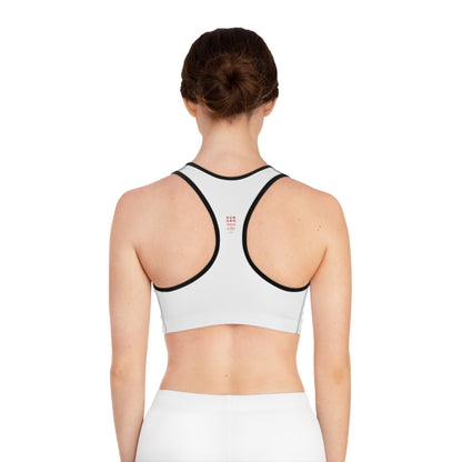 White/Red Stylish Sports Bra for Comfort and Performance