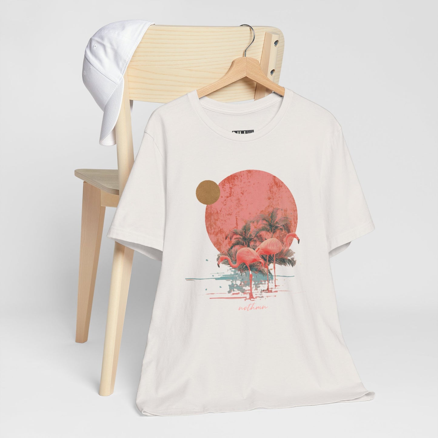 Flamingos in Paradise - Fitted Unisex Jersey Short Sleeve Tee